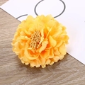 Detailed close-up of a vibrant yellow silk peony flower head for DIY hair accessories - Yellow