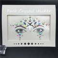 Autocollants bijoux de visage avec étoiles et lunes irisées pour maquillage festif - Modèle 1048