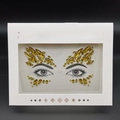 Gold and amber diamond-style acrylic face crystal stickers for eye makeup in packaging - Model 1051