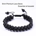 Double-layer 6mm lava stone bracelet with adjustable braided cord for essential oils - 6mm Premium Lava Stone Essential Oil Bracelet (Style 9)