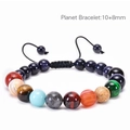 Solar System natural stone bracelet with blue goldstone and 8mm/10mm beads - 10+8mm Single Layer Planet Style