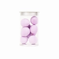 Détail de mini éponges de maquillage roses dans un récipient cylindre à couvercle métal - Lot de 8 / Mauve Clair