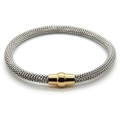 Bracciale a cavo in acciaio inossidabile argento con chiusura magnetica oro - Oro e Acciaio
