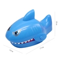 Blue shark biting game toy showing 17cm length and 10cm height dimensions on white background - Shark / Blue