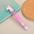 Pink 10-color retractable ballpoint pen with unicorn design for Korean style stationery - Unicorn - Pink
