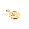 Golden round tree of life pendant with embossed details in polished stainless steel - Gold Round Tree of Life (KP93843-Z)
