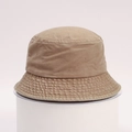 Classic khaki cotton bucket hat in a solid color design with premium canvas texture - One Size / Khaki