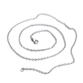 Detailed macro view of silver stainless steel O-chain necklace with secure lobster clasp - O-Chain / Silver O-Chain 1pc