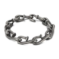 Bracciale a catena industriale in acciaio inossidabile con chiodi intrecciati vintage - Stile Gancio a Chiodo Nero Bollito 22cm (KB146421-BDJX)