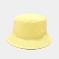 Detailed view of yellow cotton bucket hat with fine stitching on the brim detail - One Size / Light Yellow