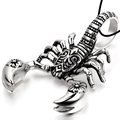Gothic punk style scorpion pendant necklace in antique silver finish for men - Silver
