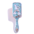 Detail of transparent air cushion hairbrush with colorful liquid quicksand and glitter - 1821 Blue Unicorn (OPP Bag)