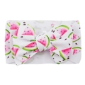 Baby headband with large white bow and watermelon print made of soft knit fabric - #12 Watermelon