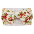 Floral print baby headband with large bow and vintage rose pattern in soft fabric - #20 Large Floral