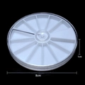 White 8cm round 12-slot storage case for jewelry beads and nail art decoration - PVC 12-Grid Round Organizer