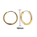 Classic 18mm 18K gold plated stainless steel hoop earrings with polished finish - 18mm / Gold