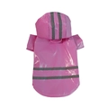 Imperméable rose à capuche pour chien avec doubles bandes réfléchissantes de sécurité - S / Type PU à 2 Pattes / Rose