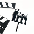 Black acrylic graduation cake topper with I DID IT text and silhouette for party decor - I DID IT