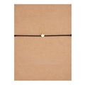 Handmade black woven wish bracelet with a golden crown charm on kraft card - Crown / Black
