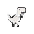 Creatieve witte pixel-art dinosaurus metalen emaille speld voor tassen en kleding - Pixeldinosaurus / Wit