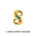Macro detail of golden letter S pendant featuring colorful rainbow gemstone inlay - Letter S Charm