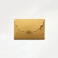 Mini golden pearlescent envelope with scalloped edges and a heart-shaped cutout detail - Pearlescent Rice Gold