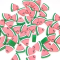 Watermelon slice polymer clay beads for DIY jewelry and nail art crafting accessories - Pink Watermelon