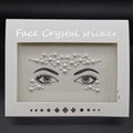 Face Crystal sticker with white pearls for forehead and eyes in a premium white window box - Model 1049