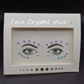 Purple and iridescent face crystal stickers with pearls for DIY masquerade makeup - Model 1053