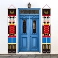 Set di striscioni per porta con schiaccianoci natalizi per decorazioni d'ingresso - Stile Cavaliere Schiaccianoci
