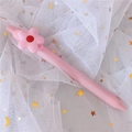 Pink creative cartoon gel pen with a cute flower decoration on the clip for students - 0.5mm / Pink Flower (Colorful Barrel)