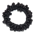 Eleganter schwarzer Perlen-Haargummi mit Hochglanz-Finish für minimalistisches Styling - Schwarz