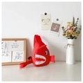 Cartoon shark children's red chest bag with adjustable strap and 3D fin details - Red