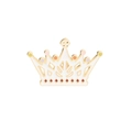 Detail of cute crown enamel pin with colorful dots and golden edges on white background - White Crown