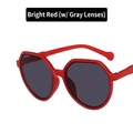 Retro milk tea white sunglasses with red frames and gray lenses for a vintage look - Red Frame Gray Lens