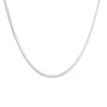 Sleek silver stainless steel flat snake chain necklace with high-polish braided texture - Flat Snake Chain 40+5cm / Steel