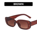 Vintage rectangular sunglasses with translucent brown frames and gradient lenses - Tea Frame Tea Lens