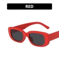 Retro rectangle sunglasses with bold red plastic frames and dark grey lenses for fashion - Red Frame Gray Lens