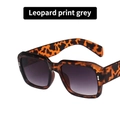 Gafas de sol retro cuadradas de leopardo con lentes degradadas grises vintage - Leopardo Doble Gris