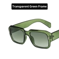 Oversized square sunglasses in transparent green frame with gray gradient lenses - Transparent Green