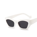 Occhiali da sole cat-eye con montatura geometrica bianca e lenti grigie scure - Montatura bianco solido lenti grigie