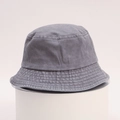 Cappello a secchiello in cotone grigio lavato per uomo e donna con stile vintage e trama - Taglia unica / Grigio