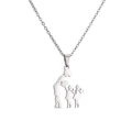 Collana in acciaio inossidabile con ciondolo silhouette di madre e due figlie lucido - Argento/Madre con due figlie