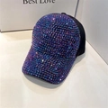 Zwarte Pet Paarse Strass