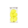 Set of 8 mini waterdrop makeup sponges in a transparent cylinder with silver lids - Set of 8 / Yellow