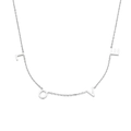 Collana in acciaio inossidabile argento lucido con ciondoli a lettere LOVE minimalisti - Color Acciaio