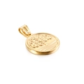 Golden Tree of Life round pendant in titanium steel with intricate rope edge detail - Gold Round Rope Edge Tree of Life (KP93849-Z)