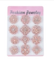 12 Styles Rose Gold Tone Rhinestone Brooch Set (KZ001-05)