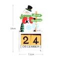 Detailed view of snowman wooden advent calendar with date blocks and 14cm height markers - Snowman / White