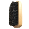 Men's facial beard brush with curved wooden handle and dense black bristles - Beech Wood Black Boar Bristle 10.5x5x3CM